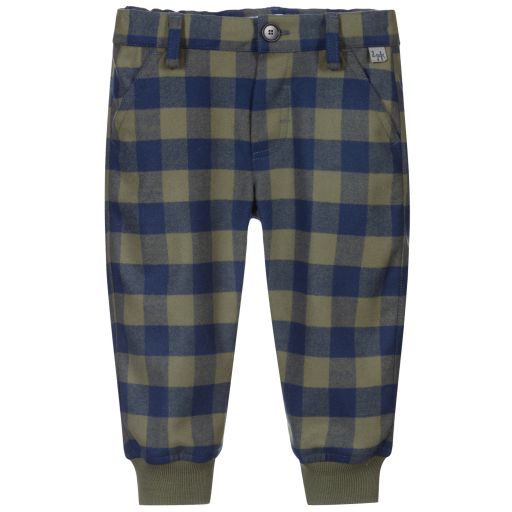 Il Gufo-Green & Blue Check Trousers | Childrensalon Outlet
