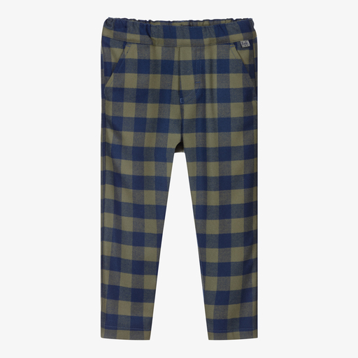 Il Gufo-Green & Blue Checked Trousers | Childrensalon Outlet