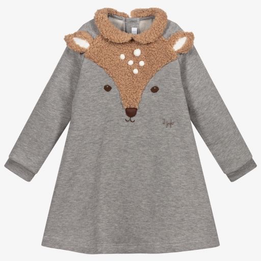 Il Gufo-Graues Sweatshirtkleid | Childrensalon Outlet
