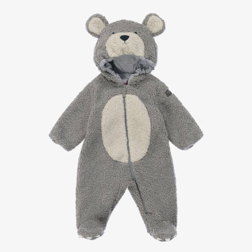 Il Gufo-Grey Faux Shearling Bear Pramsuit | Childrensalon Outlet
