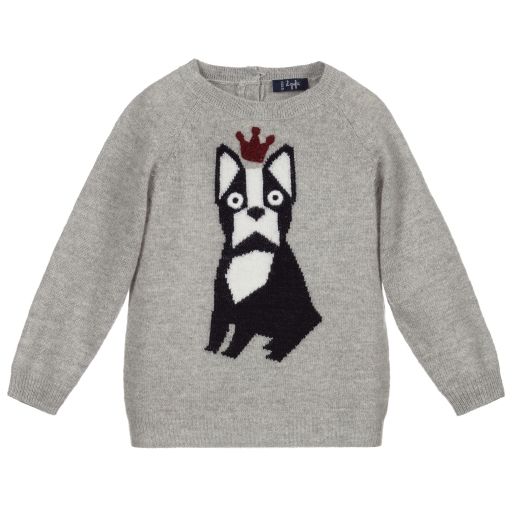 Il Gufo-Grey Knitted Wool Sweater | Childrensalon Outlet