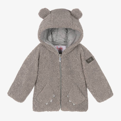 Il Gufo-Grey Teddy Fleece Jacket | Childrensalon Outlet