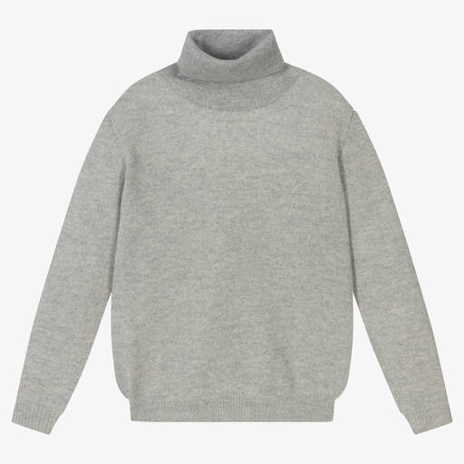 Il Gufo-Grey Wool Roll Neck Sweater | Childrensalon Outlet
