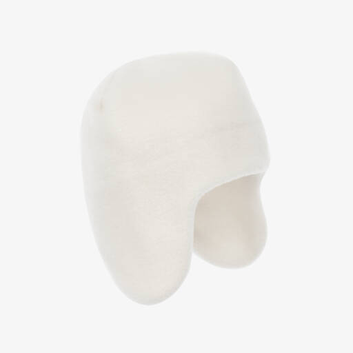Il Gufo-Ivory Fleece Hat with Ear Flaps | Childrensalon Outlet