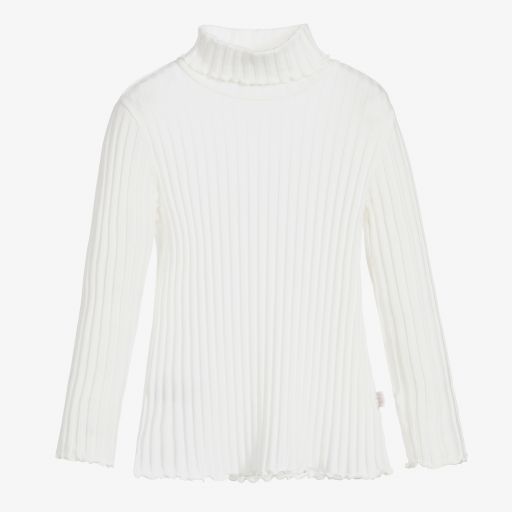 Il Gufo-Ivory Roll Neck Top | Childrensalon Outlet