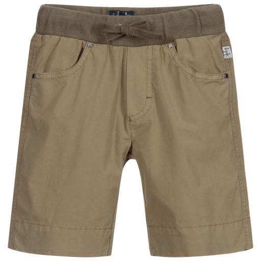 Il Gufo-Khaki Green Cotton Shorts | Childrensalon Outlet