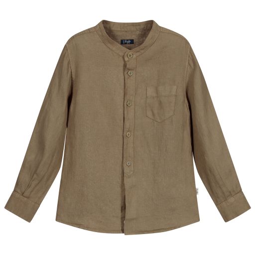 Il Gufo-Льняная рубашка цвета хаки | Childrensalon Outlet