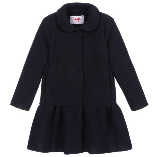 Il Gufo-Navy Blue Fleece Coat | Childrensalon Outlet