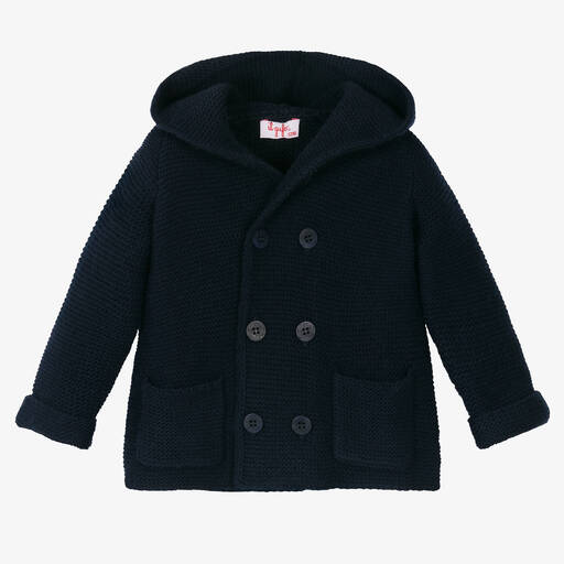 Il Gufo-Navyblaue Merinowoll-Strickjacke | Childrensalon Outlet