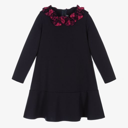 Il Gufo-Navy Blue Milano Jersey Dress | Childrensalon Outlet
