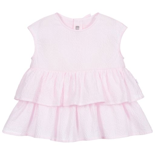 Il Gufo-Розовая многоярусная блузка из хлопка | Childrensalon Outlet