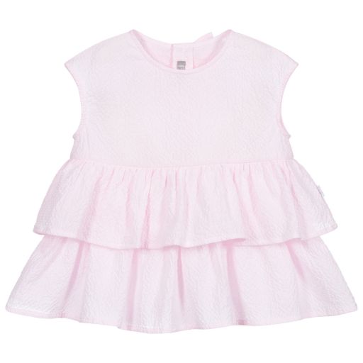 Il Gufo-Blouse rose en coton à volants | Childrensalon Outlet