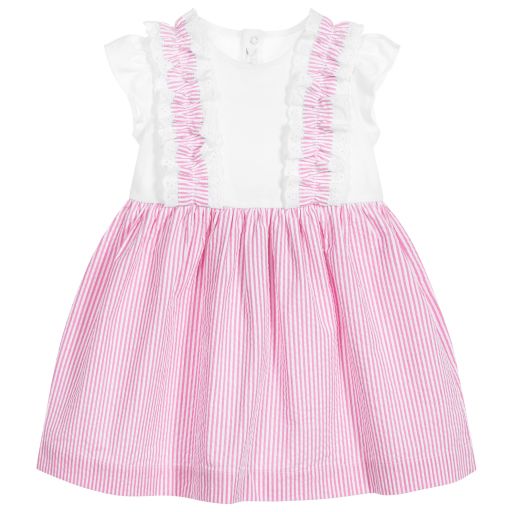 Il Gufo-Pink Seersucker Dress | Childrensalon Outlet