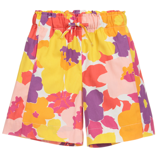 Il Gufo-Pink & Yellow Floral Shorts | Childrensalon Outlet