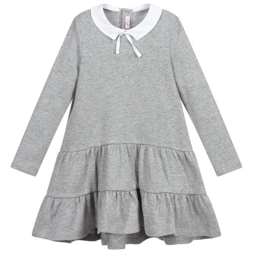 Il Gufo-Silver Sparkle Knitted Dress | Childrensalon Outlet