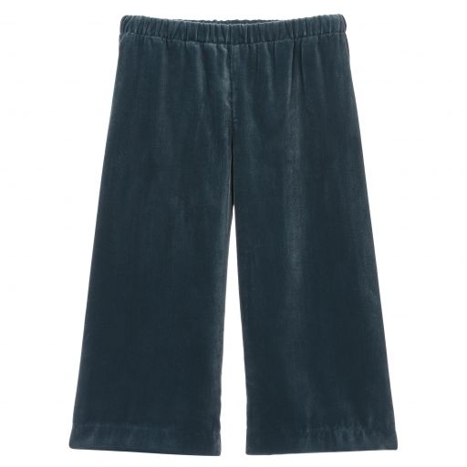 Il Gufo-Teal Velvet Trousers | Childrensalon Outlet