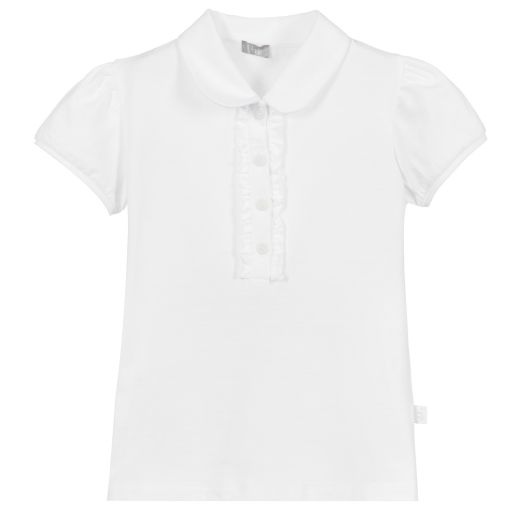 Il Gufo-White Cotton Polo Shirt | Childrensalon Outlet