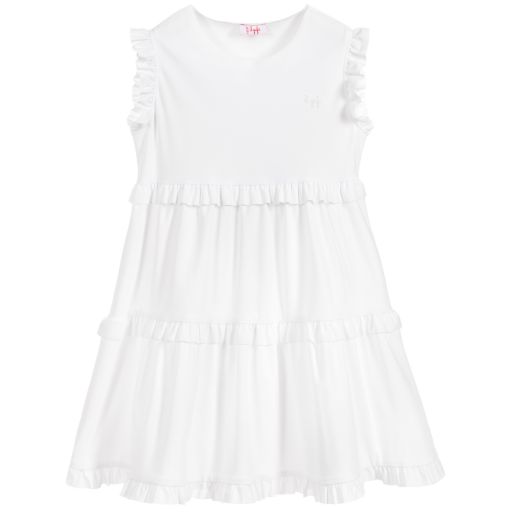 Il Gufo-White Frilled Dress  | Childrensalon Outlet