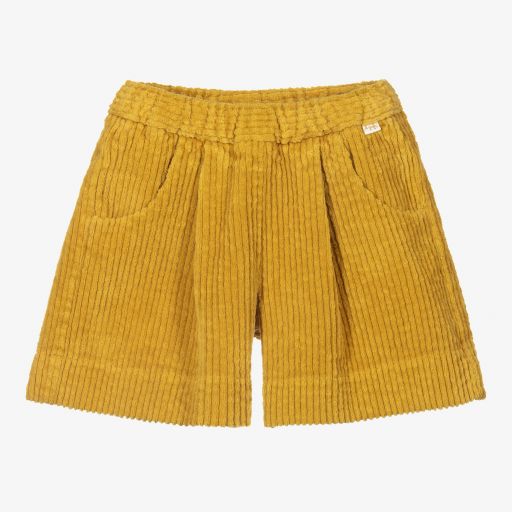 Il Gufo-Yellow Cotton Corduroy Shorts | Childrensalon Outlet