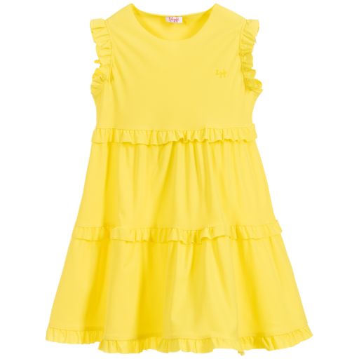 Il Gufo-Yellow Frilled Dress  | Childrensalon Outlet