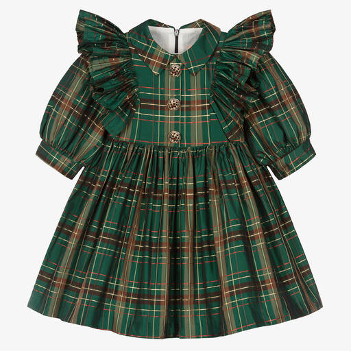 Irpa-Robe écossaise vert foncé métallisé | Childrensalon Outlet