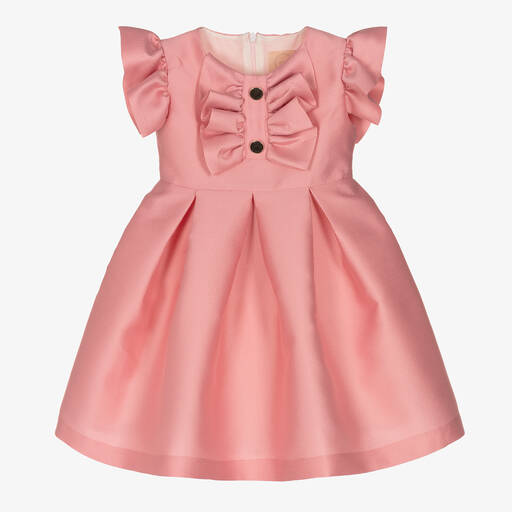 Irpa-Girls Pink Bow Dress | Childrensalon Outlet