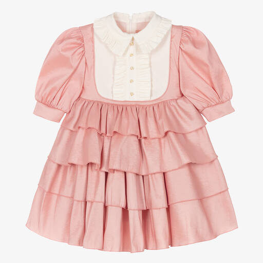 Irpa-Robe rose en taffetas fille | Childrensalon Outlet