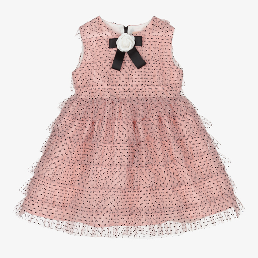 Irpa-Girls Pink Tulle Tiered Dress | Childrensalon Outlet