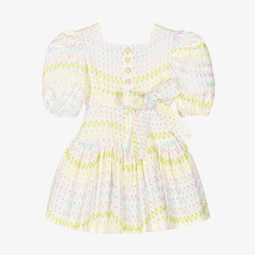 Irpa-Girls White Broderie Anglaise Cotton Dress | Childrensalon Outlet