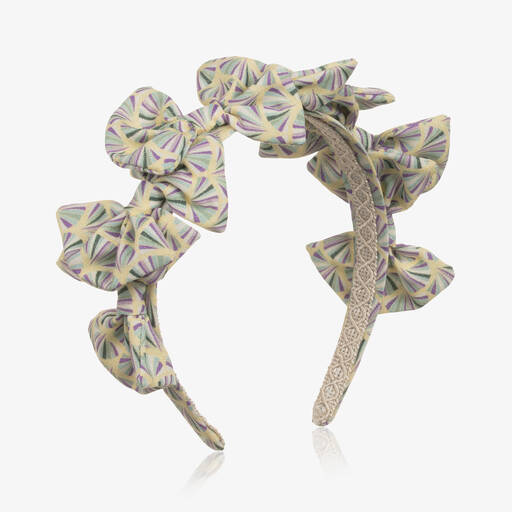 Irpa-Girls Yellow Geometric Print Hairband | Childrensalon Outlet