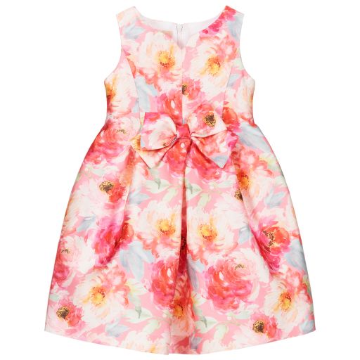 Irpa-Pink Floral Bow Dress | Childrensalon Outlet