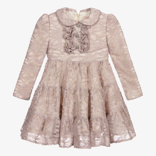 Irpa-Robe pailletée rose en dentelle | Childrensalon Outlet