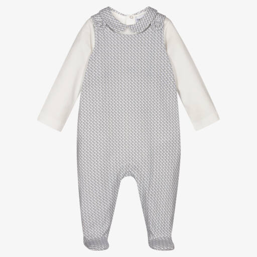 Emporio Armani-Ivory & Blue Babysuit Gift Set | Childrensalon Outlet
