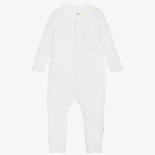 Joha-Ivory Wool & Silk Romper  | Childrensalon Outlet