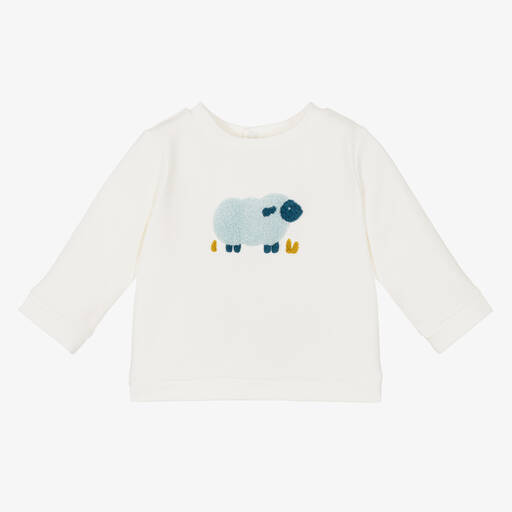 Jacadi Paris-Baby Boys White Sweatshirt | Childrensalon Outlet