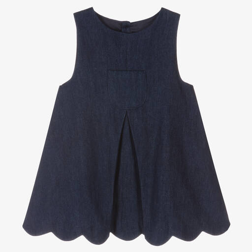 Jacadi Paris-Baby Girls Blue Denim Dress | Childrensalon Outlet