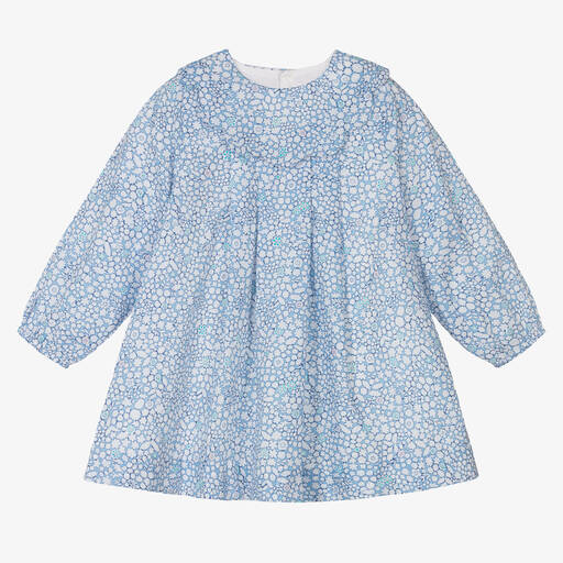 Jacadi Paris-Blaues Babykleid mit Blumen (M) | Childrensalon Outlet