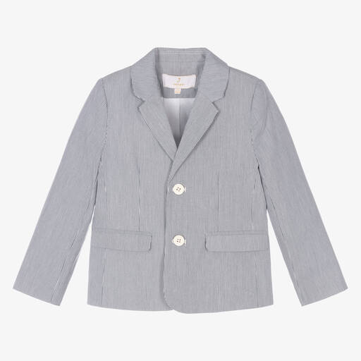 Jacadi Paris-Boys Blue Stripe Cotton Blazer | Childrensalon Outlet