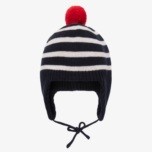 Jacadi Paris-Boys Blue Stripe Knitted Hat | Childrensalon Outlet