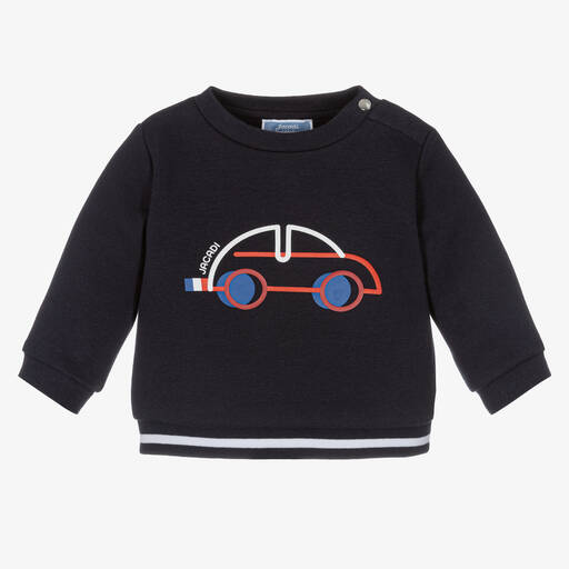 Jacadi Paris-Boys Navy blue Car Sweatshirt | Childrensalon Outlet