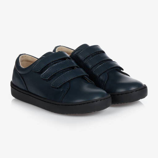 Jacadi Paris-Boys Navy Blue Leather Trainers | Childrensalon Outlet