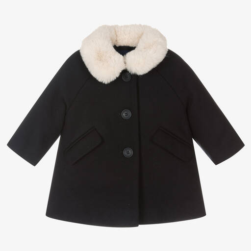 Jacadi Paris-Girls Blue Wool Coat | Childrensalon Outlet