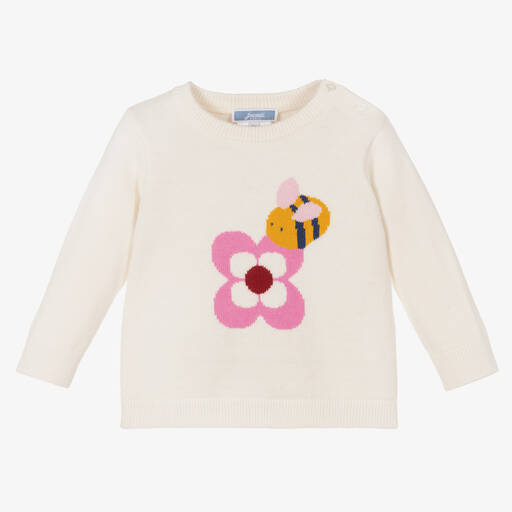 Jacadi Paris-Girls Ivory Cotton Sweater | Childrensalon Outlet