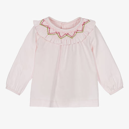 Jacadi Paris-Girls Pink Cotton Blouse | Childrensalon Outlet