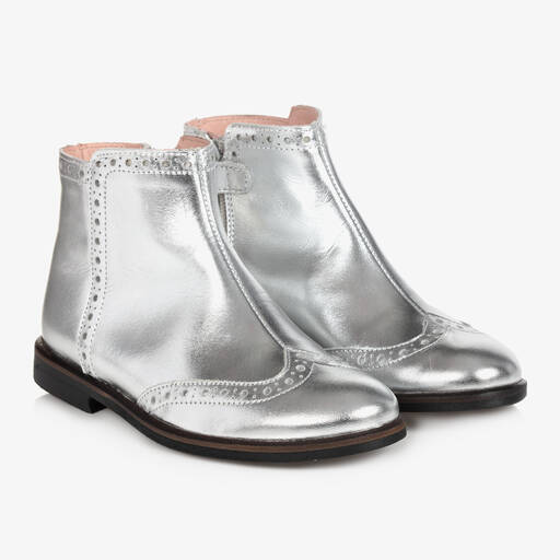 Jacadi Paris-Girls Silver Leather Boots | Childrensalon Outlet