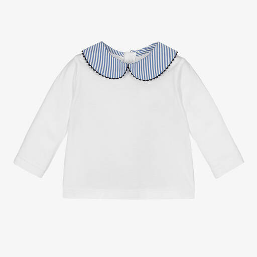 Jacadi Paris-Girls White Organic Cotton Top | Childrensalon Outlet