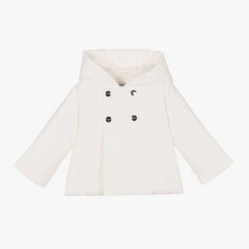 Jacadi Paris-Baumwollkapuzenjacke in Elfenbein | Childrensalon Outlet