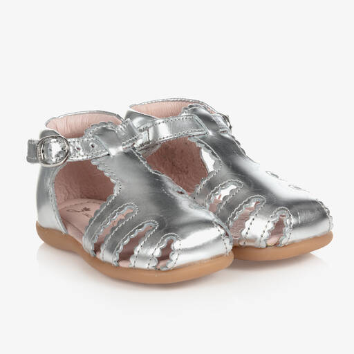 Jacadi Paris-Серебристые кожаные сандалии | Childrensalon Outlet