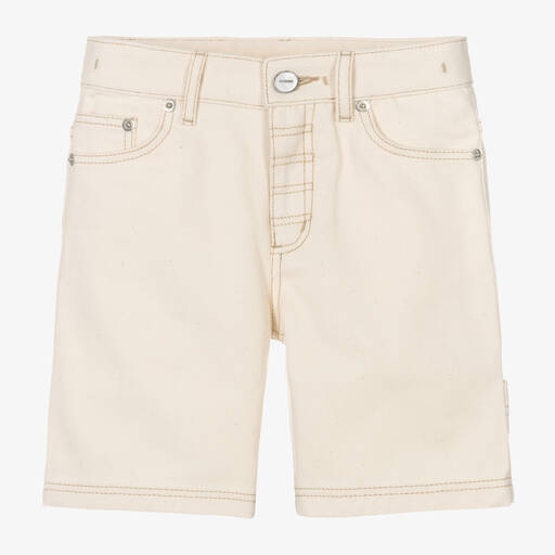 JACQUEMUS-Boys Ivory Cotton Denim Shorts | Childrensalon Outlet
