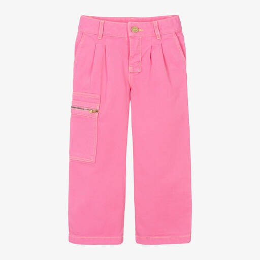 JACQUEMUS-Girls Pink Cotton Denim Straight Fit Trousers | Childrensalon Outlet